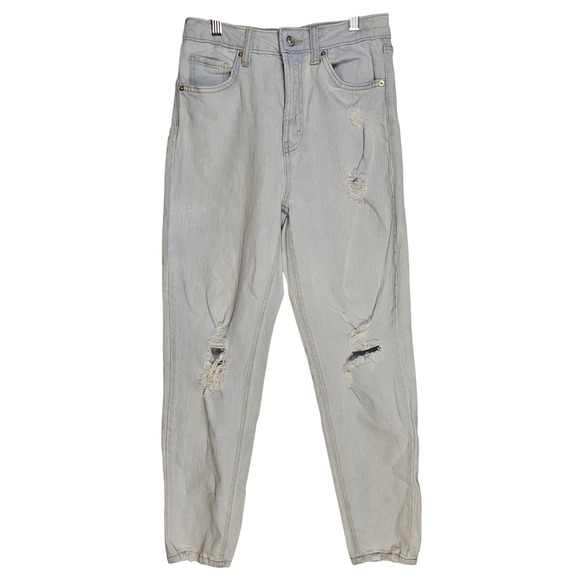 wild fable Denim - Wild Fable Womens Light Wash‎ Distressed High Rise Mom Jeans Size 4